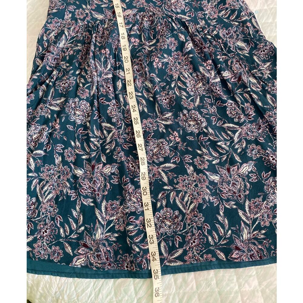 Garnet Hill Teal Floral Women's Dress Size 6 Paisley Boho - Picture 9 of 9